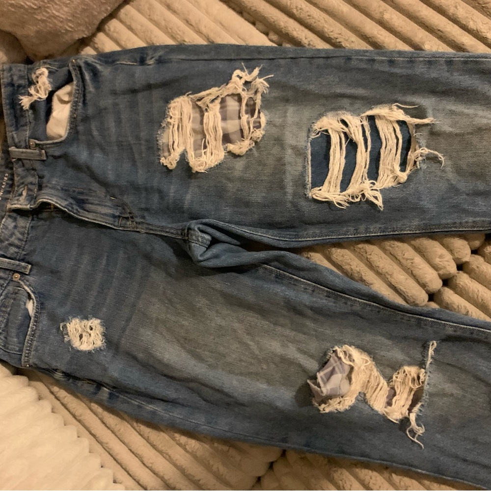 Distressed Blue Jeans